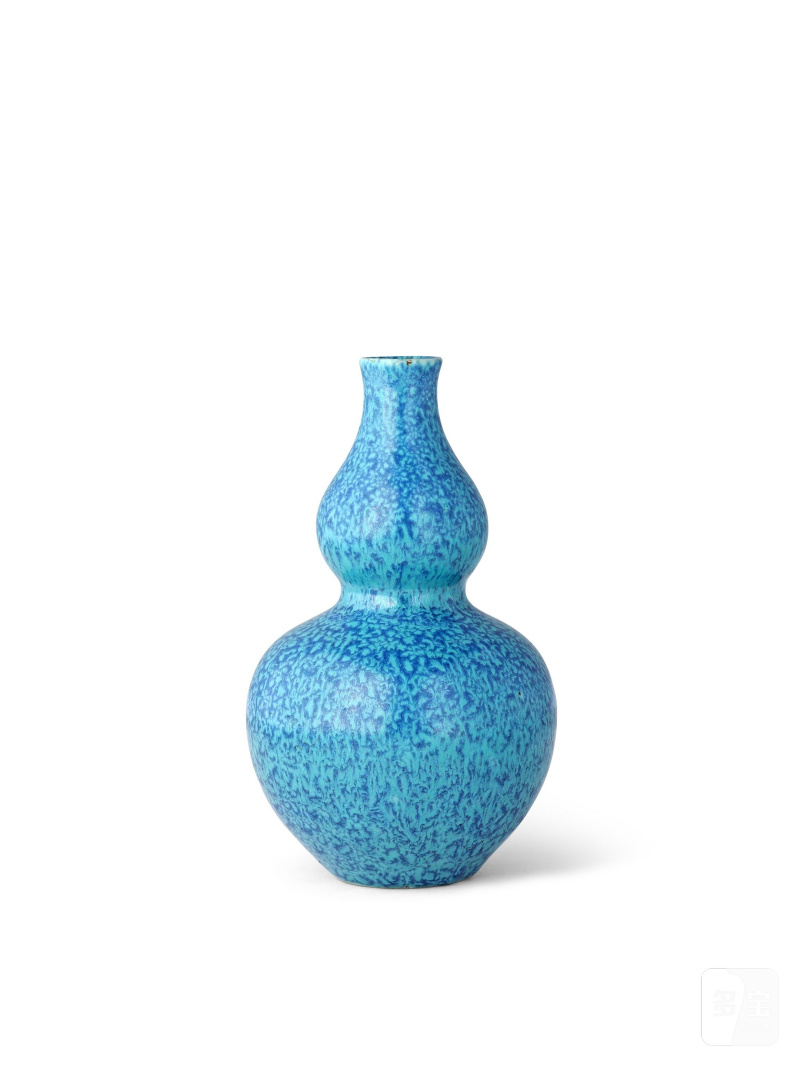 清十八世紀　爐鈞釉小葫蘆瓶 | A SMALL ROBIN'S-EGG-GLAZED DOUBLE-GOURD FLASK - 图5
